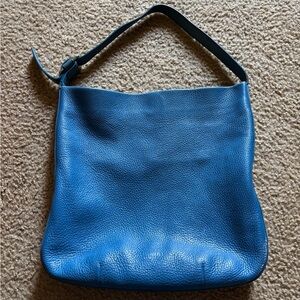 Shinola Vibrant Blue Leather Hobo Bag